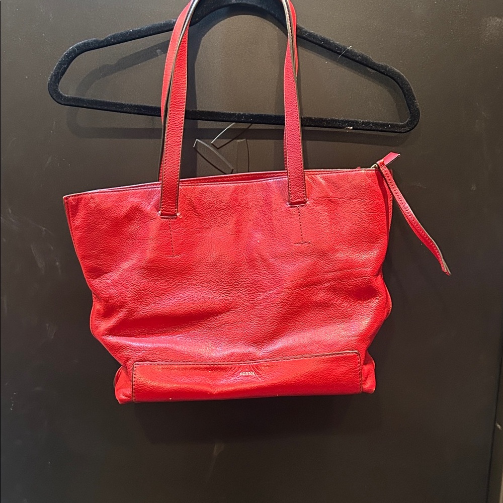 Fossil Pebbled Grain Leather Tote